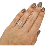 Morganite Diamond Engagement Ring - Yaffie 3 1/5ct White Gold Stunner