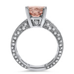 Morganite Diamond Engagement Ring - Yaffie 3 1/5ct White Gold Stunner