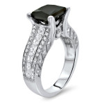 Yaffie Custom Black Princess-cut Diamond Ring in 3 2/5ct TDW White Gold