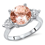 Dazzlingly Elegant Yaffie Morganite and Diamond Engagement Ring, 3.4ct Total