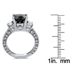 Yaffie Unique Creation: Black & White Solitaire Diamond Ring in 3 4/5ct White Gold