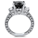 Yaffie Unique Creation: Black & White Solitaire Diamond Ring in 3 4/5ct White Gold