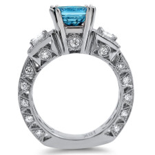 Yaffie Blue Diamond Trio Ring: A Craftmasterpiece in White Gold
