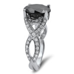 Custom Yaffie ™ White Gold Ring with 4.25ct TDW Black and White Diamonds