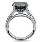 Yaffie Signature Ring: White Gold, Round Black/White Diamond 4 1/4ct TDW - Tailored to Your Style.
