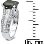 Custom Yaffie™ Black Diamond Engagement Ring with 4 1/6 TDW Emerald Cut in White Gold