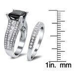 Black and White Diamond Bridal Set - A one-of-a-kind Creation by Yaffie™ with 4ct TDW White Gold