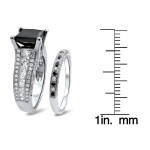 Yaffie ™ Custom Black and White Diamond Engagement Ring Set - 4ct TDW in White Gold