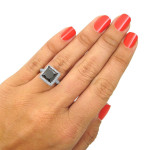 Custom-made Yaffie ™ Black Diamond Ring with Princess Cut, 4ct TDW White Gold Glamour.