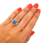 Engage with Elegance: Yaffie Blue Diamond White Gold Ring, 5 2/5ct TDW