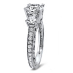 2 ct TDW White Gold 3-Stone Round Diamond Engagement Ring by Yaffie