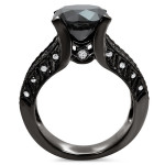 Yaffie Custom 4 1/2ct TDW Engage Ring - Onyx Gold, Black and White Round-cut Diamond