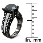Yaffie Custom 4 1/2ct TDW Engage Ring - Onyx Gold, Black and White Round-cut Diamond