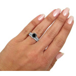 Custom Made By Yaffie ™ 2.5ct Black Round Diamond Bridal Set In White Gold Engagement Ring
