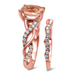 Rose Gold Yaffie 2.4 CTW Diamond & Morganite Engagement Ring Set