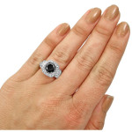 Yaffie ™ Bespoke Black Round Diamond Engagement Ring - 3 1/2ct in Gold