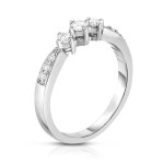 Stunning White Gold Engagement Ring with 3 Sparkling Diamonds by Yaffie Noray Designs