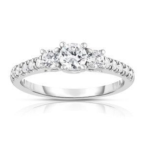 3-stone diamond engagement ring by Yaffie Noray in white gold