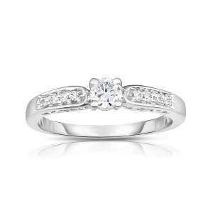 Diamond Engagement Ring by Yaffie Noray Designs with 1/3ct TDW in Gold & White