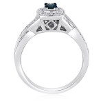 Blue and White Diamond Bridal Set, featuring Yaffie Platinaire and 1/2ct TDW