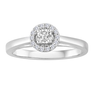 Platinaire Sparkle: 1/4ct TDW Round Diamond Solitaire Engagement Ring by Yaffie