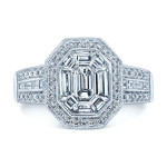 Asscher-cut Diamond Ring with 1.4ct of Dazzling Yaffie Platinum