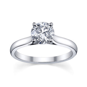 Platinum Yaffie Engagement Ring with 1 Carat Diamond Solitaire
