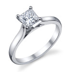 Sparkling Yaffie Princess-cut Diamond Engagement Ring with Platinum Band (1ct total weight)