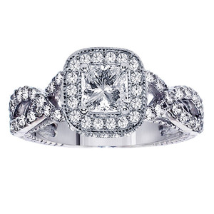 Sparkling Yaffie Platinum Princess-cut Diamond Ring with 2.1ct TDW for a Fairytale Engagement