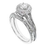 Sparkling Yaffie Platinum Engagement Ring with a 2 1/5ct TDW Diamond Halo
