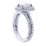 Emerald-cut Diamond Encrusted Engagement Ring Set with 2 2/5ct TDW Sparkle by Yaffie Platinum