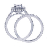 Emerald-cut Diamond Encrusted Engagement Ring Set with 2 2/5ct TDW Sparkle by Yaffie Platinum