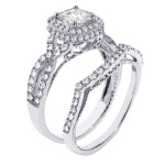 Sparkling Yaffie Platinum Princess Diamond Wedding Set - 2.75ct TDW, Clarity Enhanced