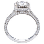 Antique Yaffie Platinum Engagement Ring with 2 carat Total Diamond Weight.