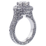 Yaffie Platinum Round Halo Ring: A Stunning 4/5ct TDW Diamond Engagement Piece