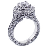 Yaffie Platinum Round Halo Ring: A Stunning 4/5ct TDW Diamond Engagement Piece