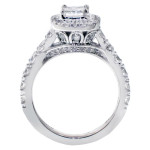 Platinum Bridal Ring Set with 3ct TDW Princess Diamonds by Yaffie