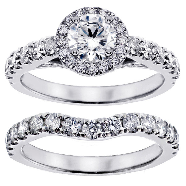 3 Carat Platinum Round Diamond Bridal Set by Yaffie