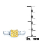 Fancy Light Yellow Diamond Engagement Ring, GIA-certified, Featuring Yaffie Platinum and Gold - 1 1/2ct.