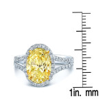 Sparkling Yellow Oval Diamond Ring: Yaffie Platinum & Gold, GIA-Certified .31ct TDW