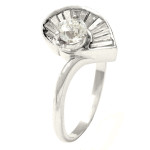 Yaffie Elegant Estate Ring: 4/5ct TDW Diamond Ballerina in White Gold (Pre-owned)