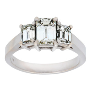 Pre-owned White Gold 1 3/4ct TDW Three-stone Engagement Ring - Custom Made By Yaffie™