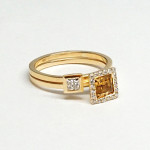 Gold Geometric Stackable: Yaffie Small Square Engagement Diamond