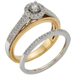 Sparkling Yaffie Bridal Set with 1/2ct TDW Two-tone Gold Diamonds