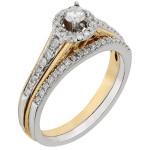 Sparkling Yaffie Bridal Set: Two-Tone Gold with 1/2ct TDW Round Diamonds