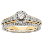 Diamond Studded Yaffie Bridal Set with Two-tone Gold - 1/2ct