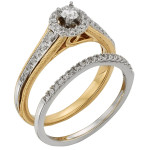 Sparkling Yaffie Bridal Set: Two-Tone Gold with 1/2ct TDW Round Diamonds