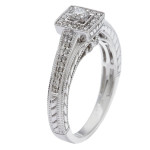 Princess Diamond Ring - Yaffie White Gold Sparkler with Quarter Carat Total Weight