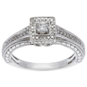 White Gold 1/4ct TDW Princess Diamond Ring - Custom Made By Yaffie™