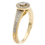 Sparkling Yaffie Gold Diamond Engagement Ring with 1/4ct Total Diamond Weight